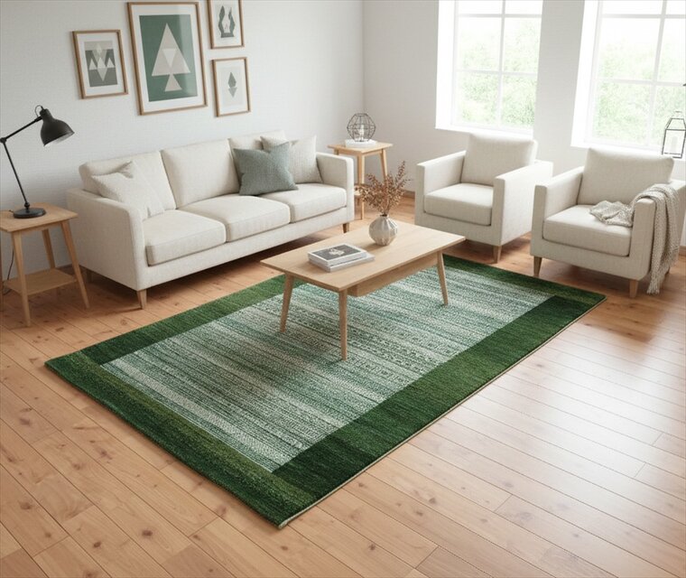 天然ラグ ガゼニラハット COLOR Ver, ラグ 201x140cm Green D832