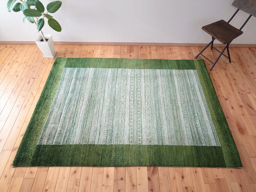 天然ラグ ガゼニラハット COLOR Ver, ラグ 201x140cm Green D832