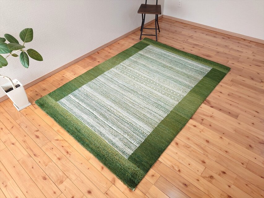 天然ラグ ガゼニラハット COLOR Ver, ラグ 201x140cm Green D832