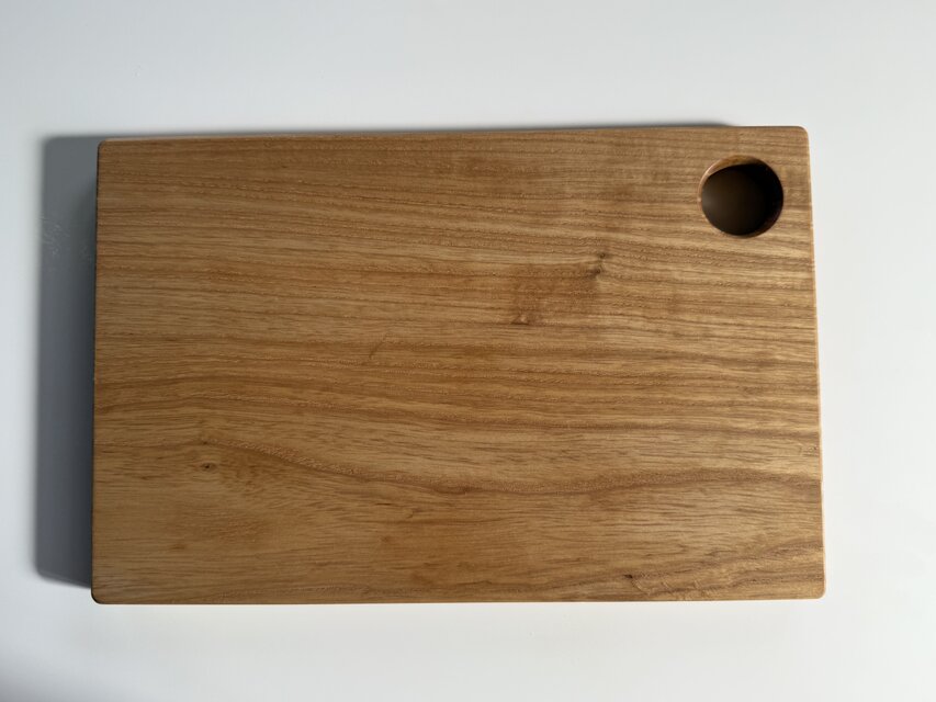 クリ 無垢カッティングボード 17×195×296mm 亜麻仁油仕上げ 穴付き 1点