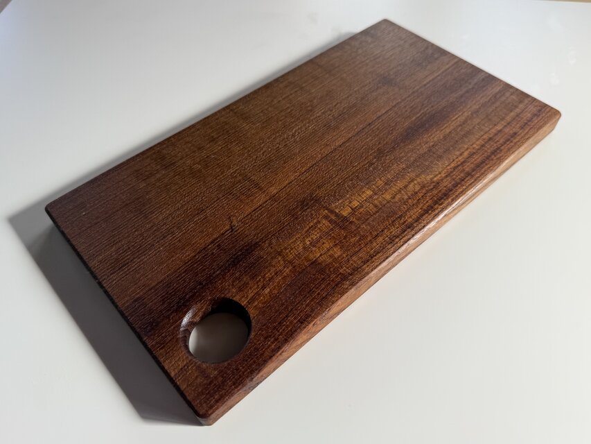 チーク 無垢カッティングボード 17×165×300mm 亜麻仁油仕上げ 穴付き 1