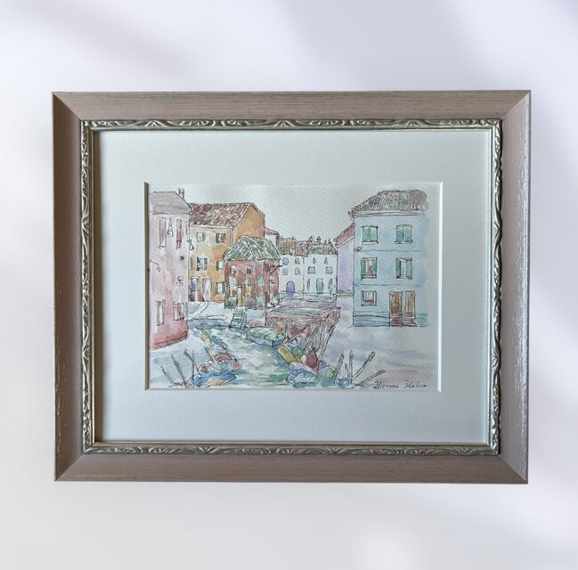 近くの島へちょっと寄り道（イタリア、ヴェネツィアの島、原画、透明