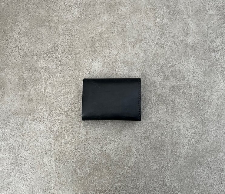 二つ折り財布 黒（ホック）イタリアンレザー ＜A＞ | iichi 日々の