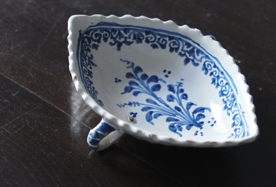 18世紀 南仏 陶器 青絵 ラヴィエ フランス アンティーク 0502453