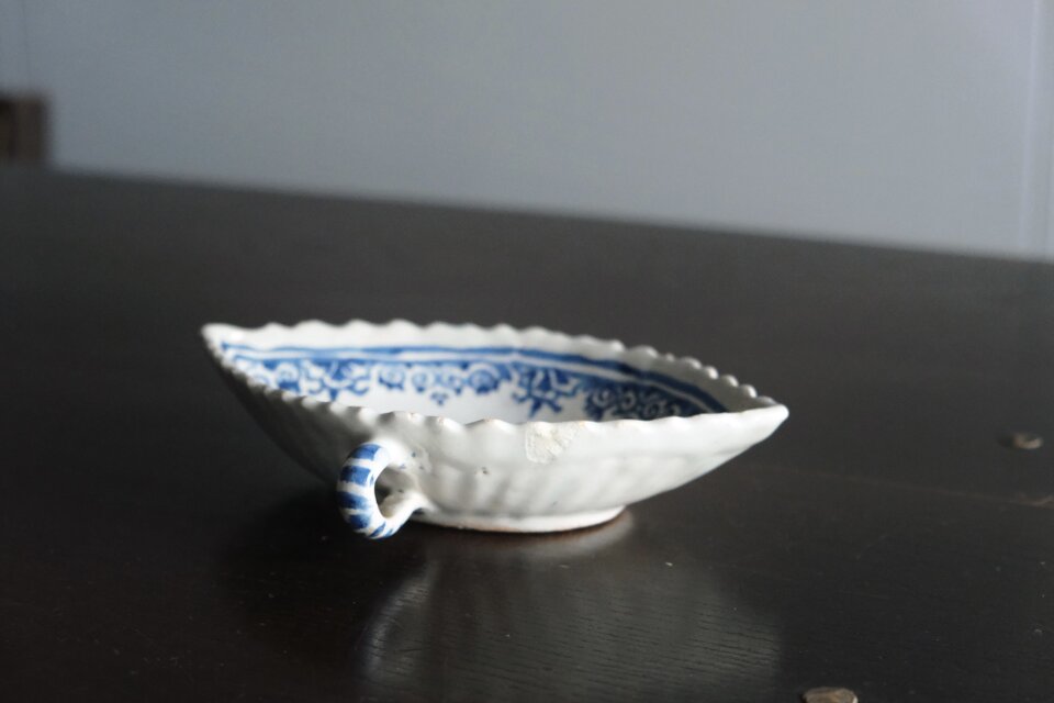 18世紀 南仏 陶器 青絵 ラヴィエ フランス アンティーク 0502453