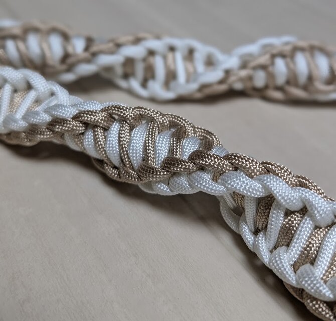 パラコードリード 大型犬用 W ねじり平編みカフェリード 100cm 2