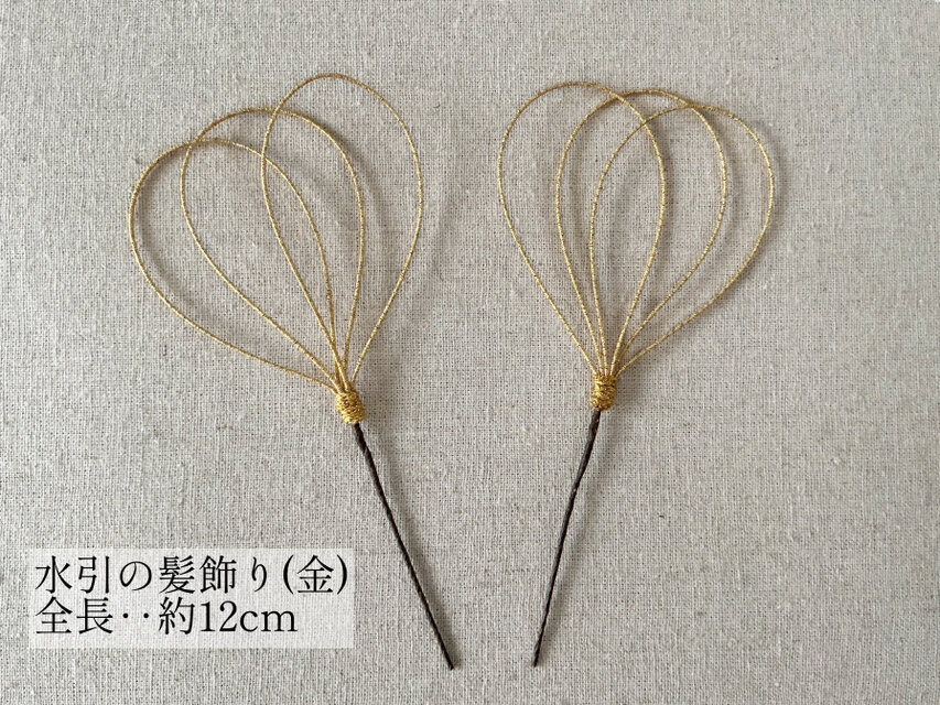 縁取りつまみ細工の髪飾りセット(黒×金) | iichi 日々の暮らしを