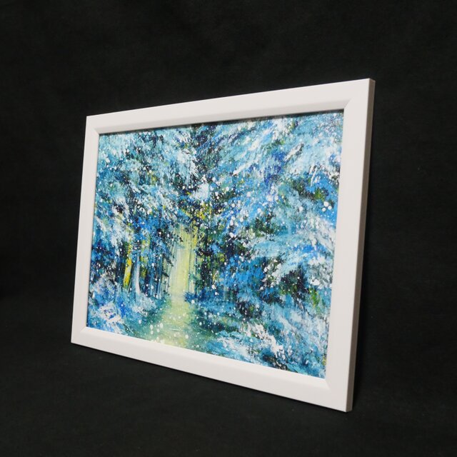 油彩画【雪の森の光】冬の風景 | iichi 日々の暮らしを心地よくする