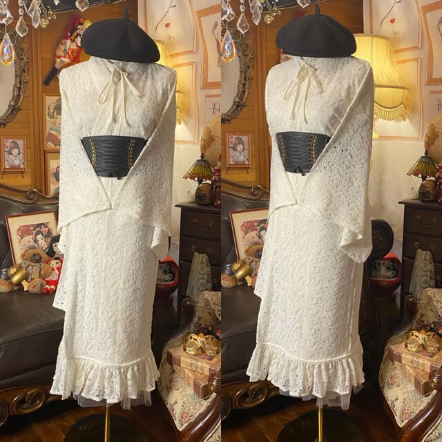 和洋折衷 総レース浴衣 2way ガウン 羽織り ドレス ワンピース