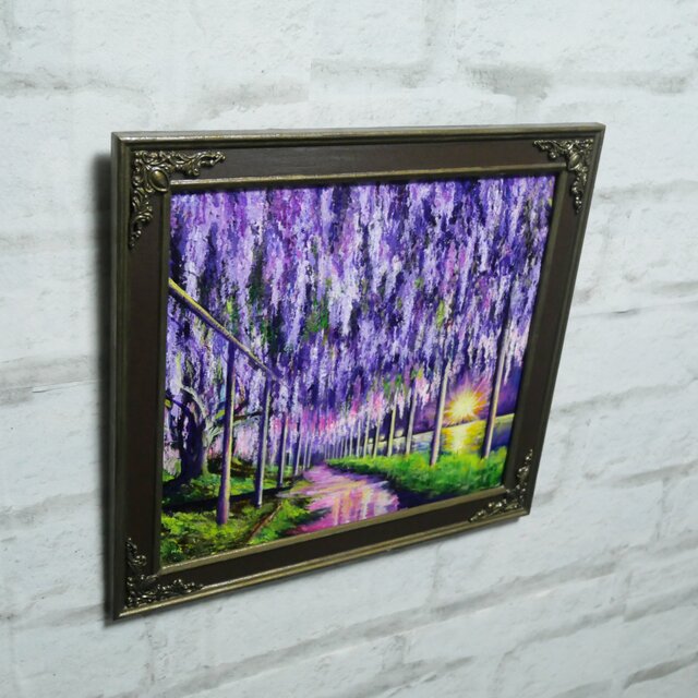 幻想的な光 油絵/油彩画【藤のライトアップ】絵画 原画 | iichi 日々の