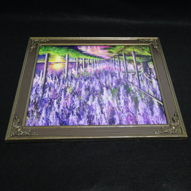 幻想的な光 油絵/油彩画【藤のライトアップ】絵画 原画 | iichi 日々の