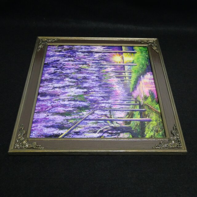 幻想的な光 油絵/油彩画【藤のライトアップ】絵画 原画 | iichi 日々の