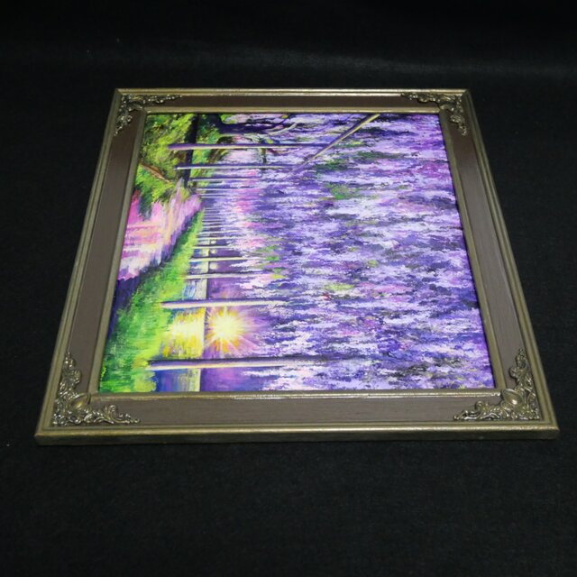 幻想的な光 油絵/油彩画【藤のライトアップ】絵画 原画 | iichi 日々の