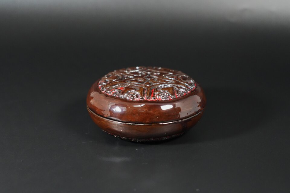 香合 黒倶利 彫刻模 香合 黒倶利 彫刻模