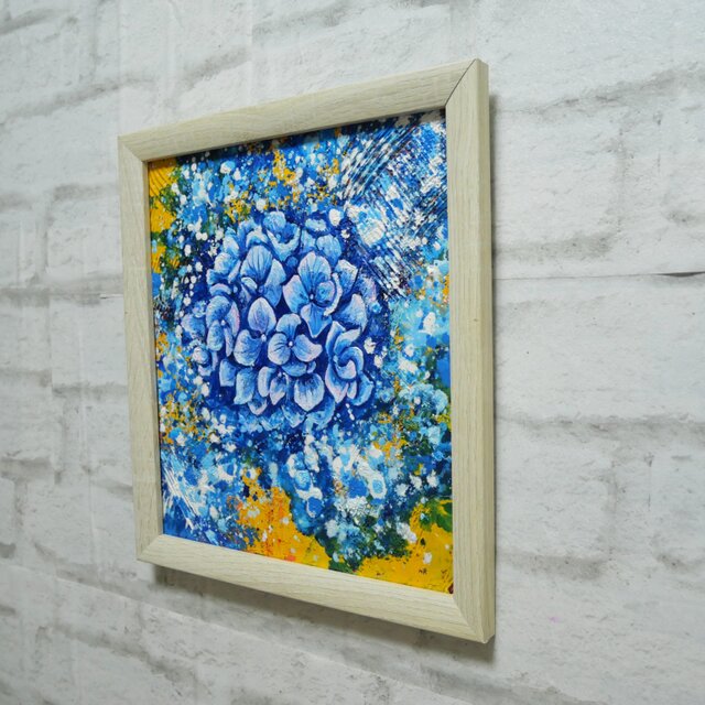 青い風景＊絵画　原画　抽象画　風景画　テクスチャーアート　冬　植物　花 油絵 原画 雪景色 冬景色 幻想的 青 絵画 F3「雪降る幻想」 | HIROSHI1990