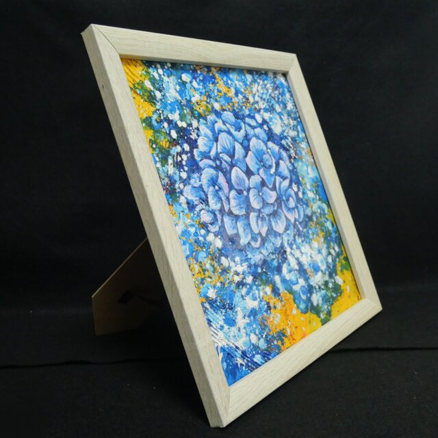 油絵】 【雨と紫陽花】しずくきらめく、青い季節の油絵 原画 | iichi