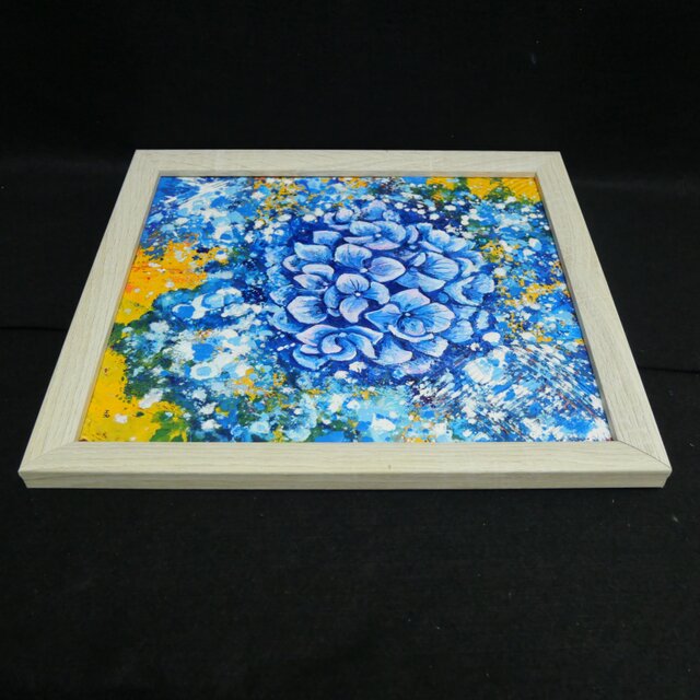 油絵】 【雨と紫陽花】しずくきらめく、青い季節の油絵 原画 | iichi