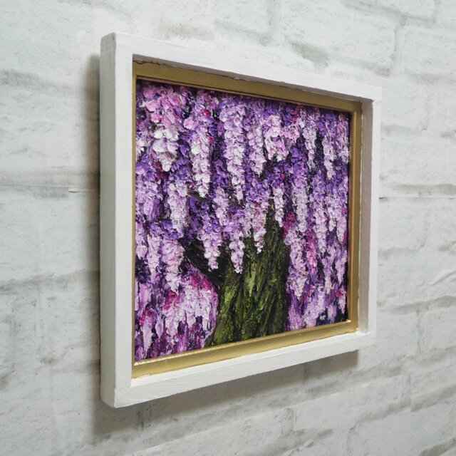 油絵 油彩 油彩画 絵 絵画 【白と紫のライラック】 油絵 油彩 油彩画 絵 絵画【藤】 | iichi 日々の暮らしを心地よくする