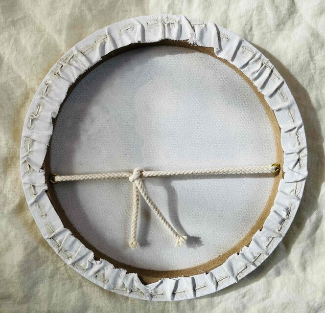 油彩 絵画 『空』丸形アートパネル 直径25cmインテリア 絵画 原画