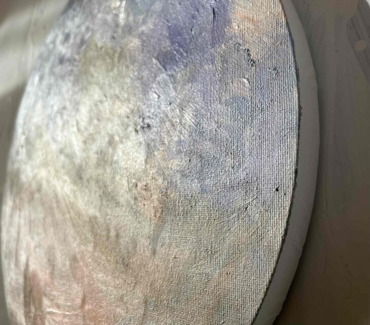 直径30㎝「空の様子２」油彩・絵画・原画・丸形・アートパネル 油彩 絵画 『空』丸形アートパネル 直径30cmインテリア 絵画 原画