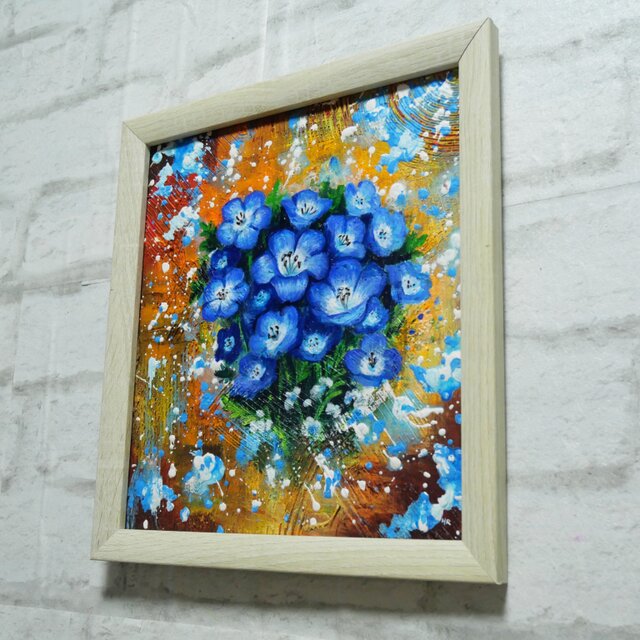 油絵【ネモフィラ】油彩画 絵画 インテリア雑貨 | iichi 日々の暮らし