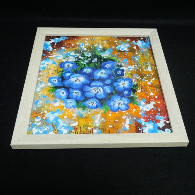 油絵【ネモフィラ】油彩画 絵画 インテリア雑貨 | iichi 日々の暮らし