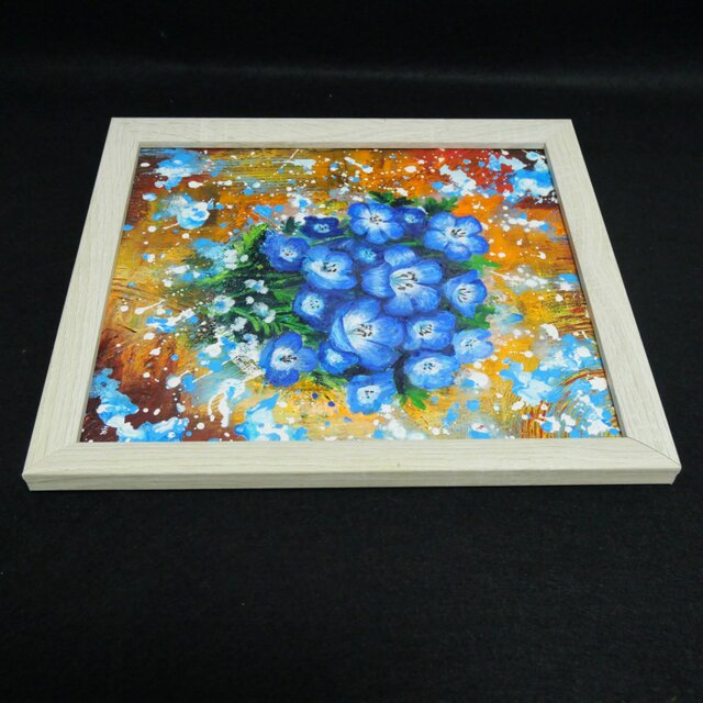 油絵【ネモフィラ】油彩画 絵画 インテリア雑貨 | iichi 日々の暮らし