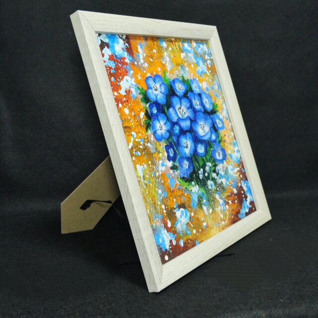 油絵 油彩 油彩画 絵 絵画 【Nemophila】 油絵 油彩 油彩画 絵 絵画 【青の洞窟のネモフィラ】 | iichi 日々の