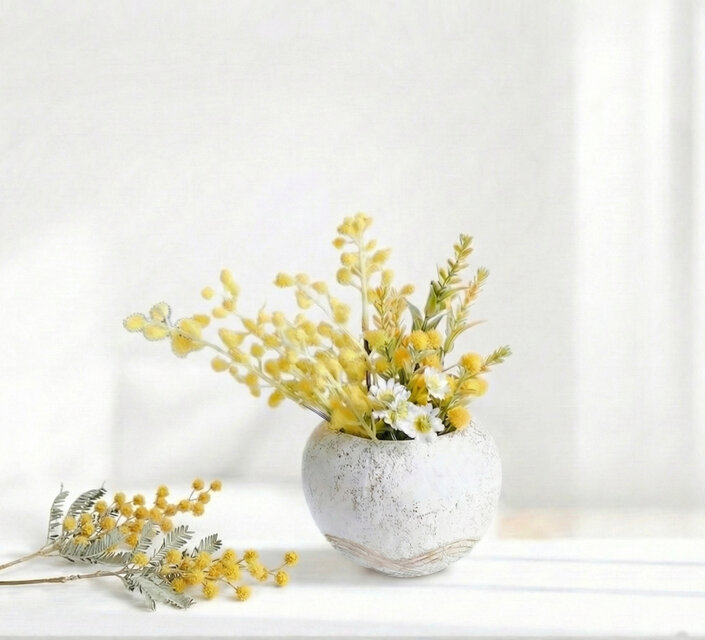 季節の花】春を告げるミモザのフラワーポット Spring 季節の花シリーズ