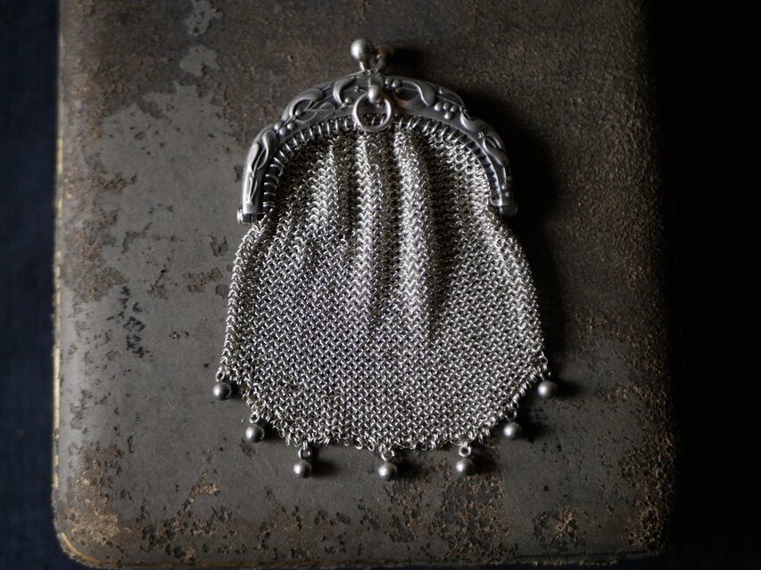 純銀製シルバーヤドリギモチーフパース フランスアンティーク