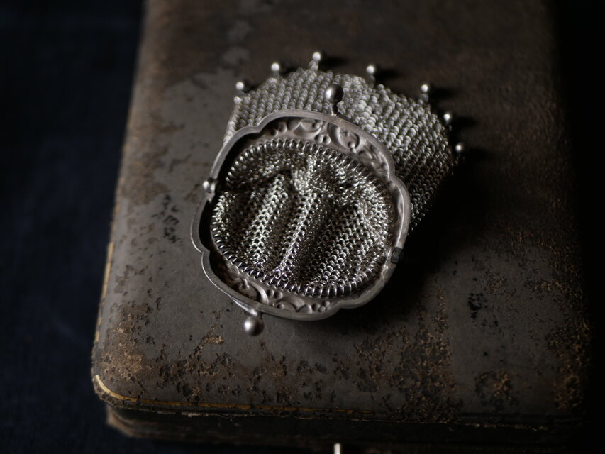 純銀製 宿り木 ヤドリギ ポルトモネ コインケース フランス