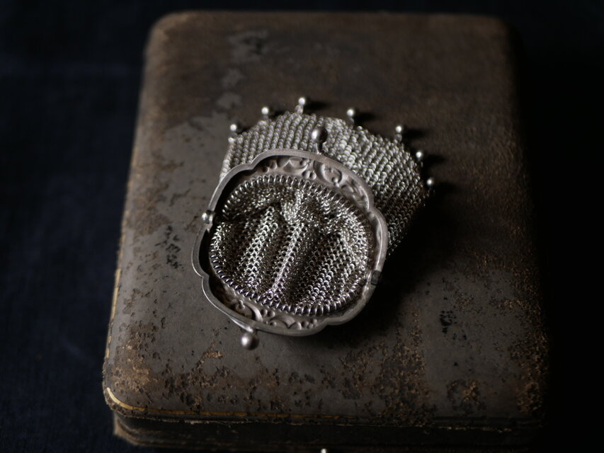 純銀製 宿り木 ヤドリギ ポルトモネ コインケース フランス