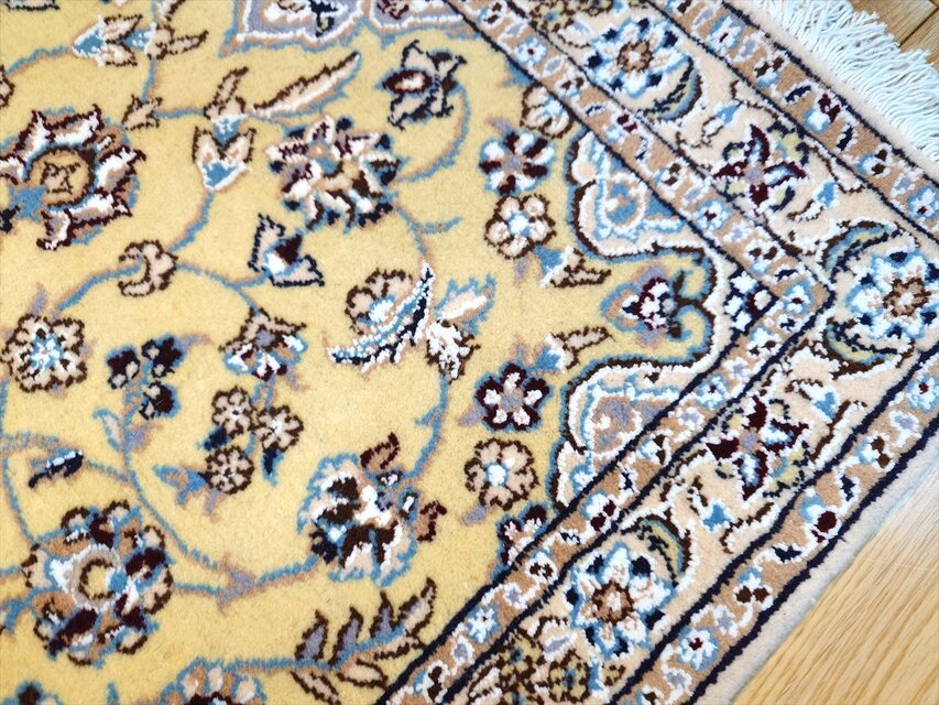 ペルシャ アンティーク ランナー ラグ ペルシャ絨毯ナイン産ノラ ウール ランナー 細長いラグ 225x90cm