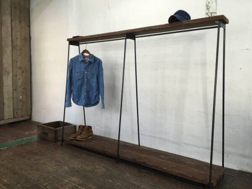 数量限定 MH4-L 特大 ハンガーラック 古材 アイアン ディスプレイ