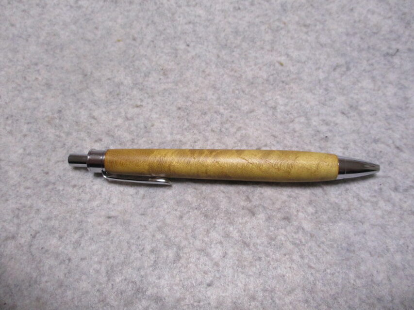 御蔵島桑 金桑 縮み杢 椿油仕上げ 木軸ボールペン(シャープペンシル