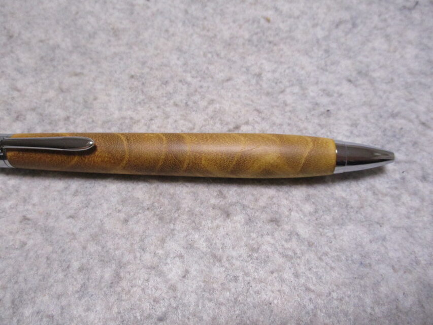 御蔵島桑 金桑 縮み杢 椿油仕上げ 木軸ボールペン(シャープペンシル