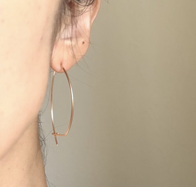 14kgf Marquise キャッチレス ピアス フープ | iichi 日々の暮らしを