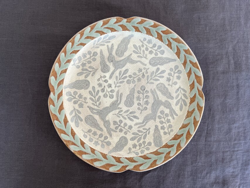 野あそび リーフ模様の大皿 | iichi 日々の暮らしを心地よくする