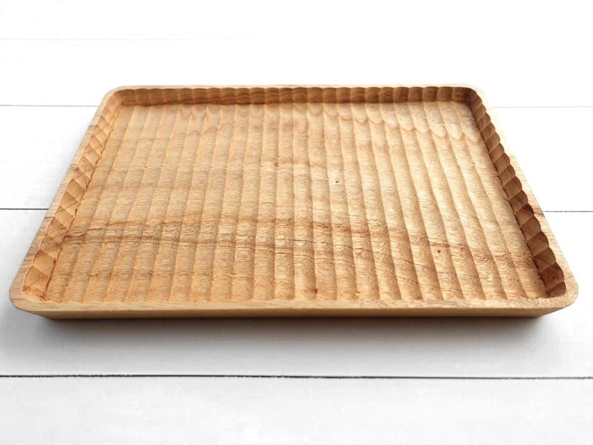 値下げ】「珍しい 楠(クス)の我谷盆 ナチュラル」木製トレイ 小物置き