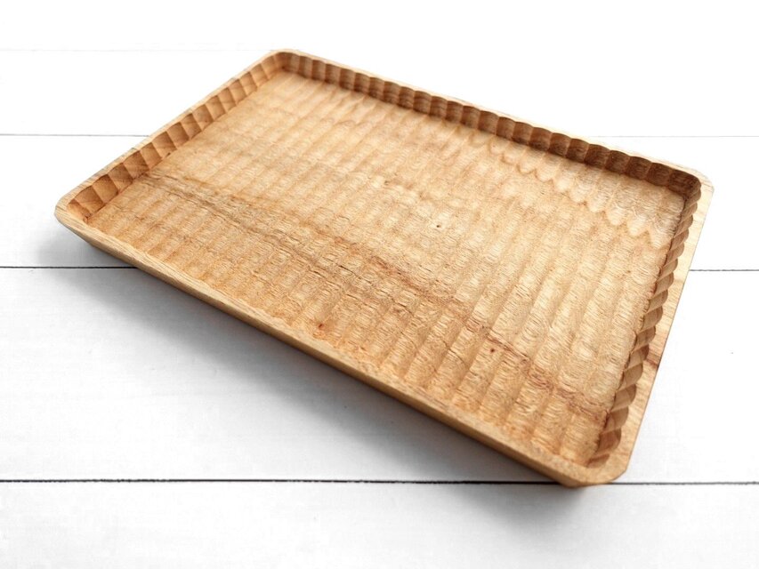 珍しい 楠(クス)の我谷盆 ナチュラル」木製トレイ 小物置き