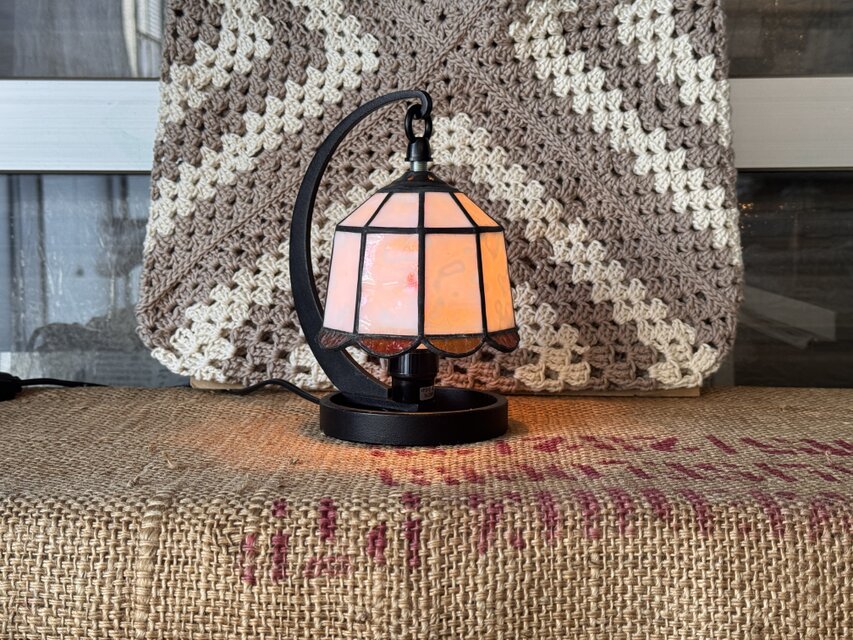 アンティーク ヴィンテージ レトロ box型 ステンドグラス ライト 照明 rétro white 昭和レトロ ミニライト ステンドグラス プレゼント