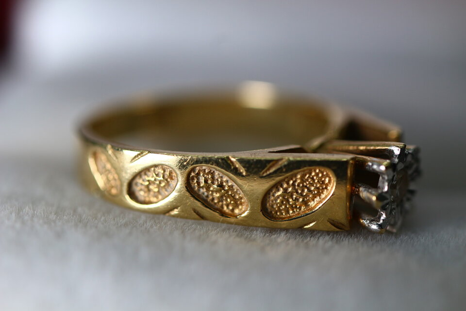 英国 イギリス 1979年 ビンテージ ゴールド リング 指輪 天然