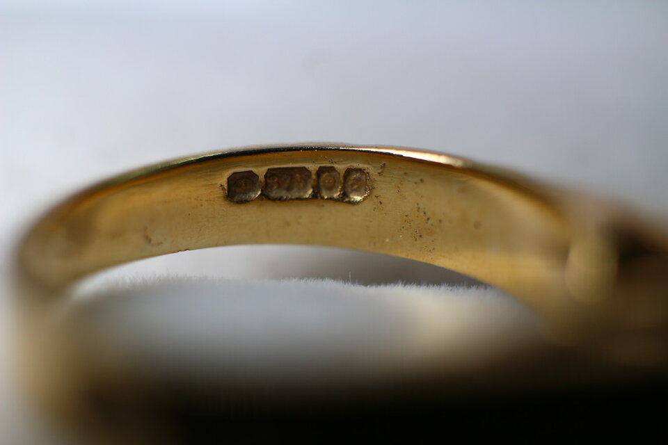 英国 イギリス 1979年 ビンテージ ゴールド リング 指輪 天然