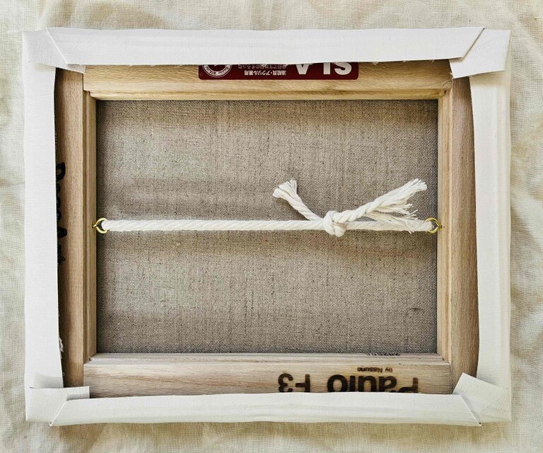 油彩画 原画「民家とジャイアントクラウド」アート 絵画 22×27㎝ F3