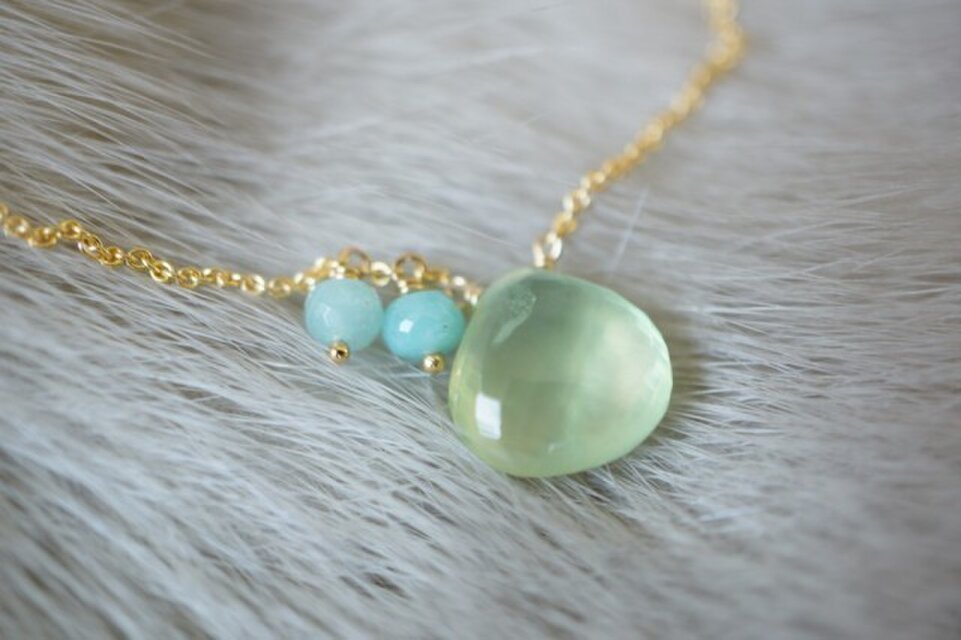 K14GF ブルー*マスカットGシンプルネックレス