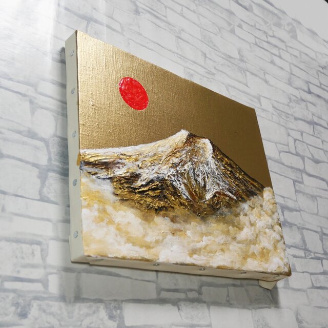 一点物 油彩画【旭日黄金富士】F3号 原画 富士山インテリア | iichi