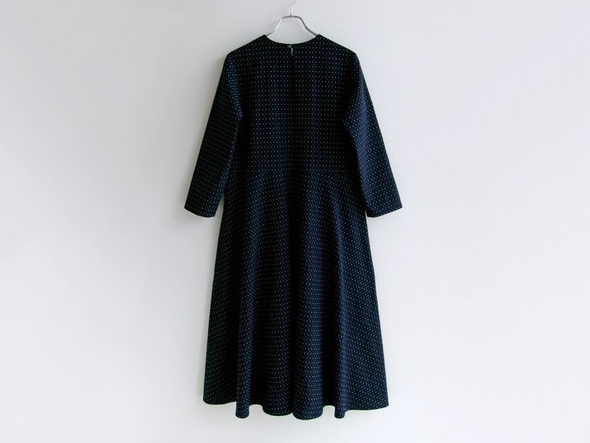 久留米織＊トリコロールドット柄のフレアワンピース【受注製作