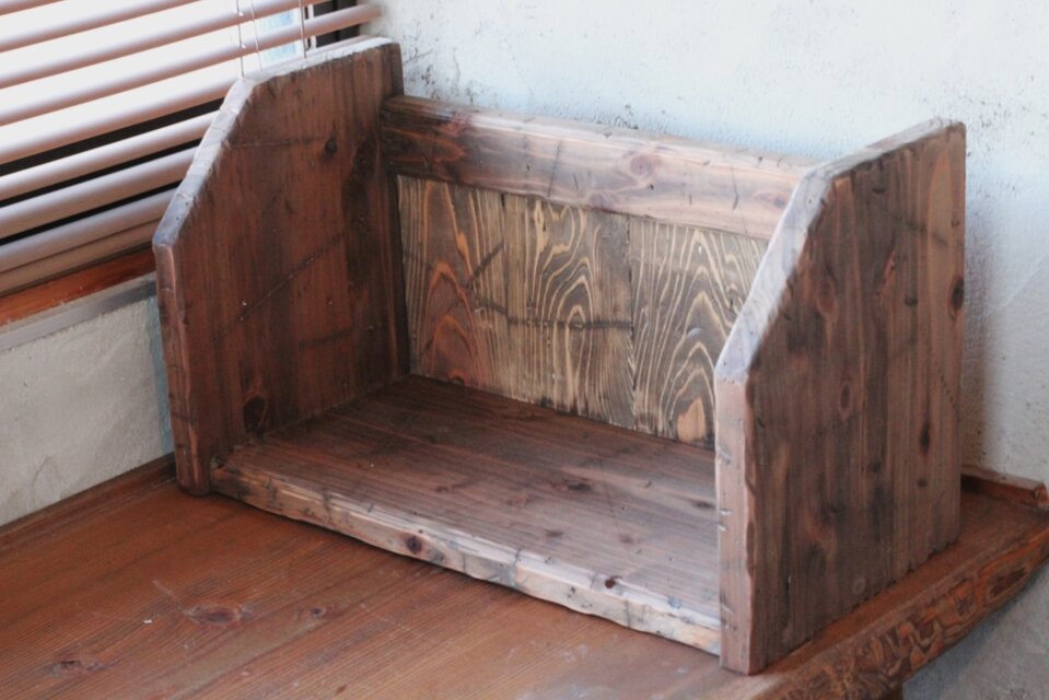 ブックシェルフ ブックスタンド 本立て 本棚 アンティーク風 ダメージ