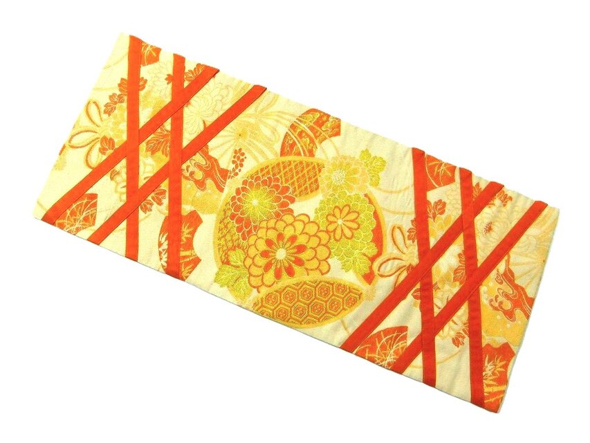 16)2418】32×76cm和風テーブルマット/帯リメイク/敷物・ラグ/日本製
