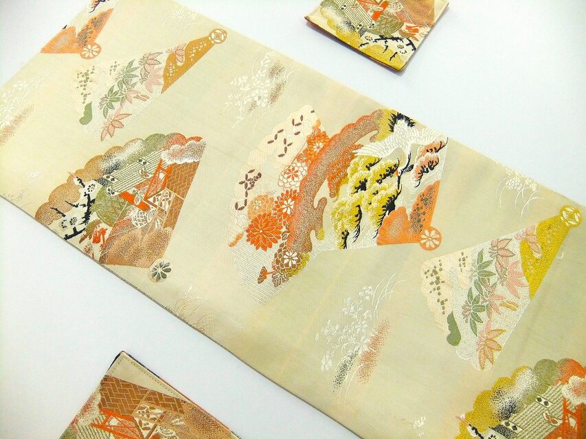 16)2419】28×98cm/アンティーク帯/テーブルセンター・コースターセット